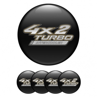 Toyota Emblem for Wheel Center Caps Black Fill Metallic Logo Turbo Edition