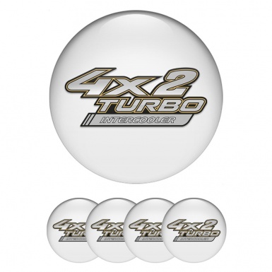Toyota Emblem for Center Wheel Caps White Fill Metallic Logo Turbo Edition