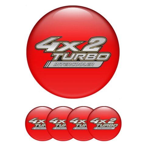 Toyota Emblem for Center Wheel Caps Red Base Metallic Logo Turbo Intercooler