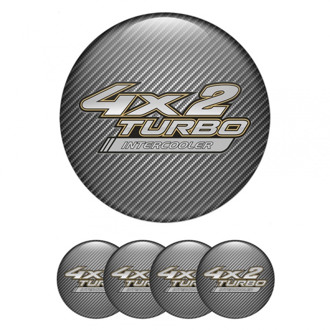 Toyota Wheel Stickers for Center Caps Carbon Fiber Metallic Logo Turbo Edition