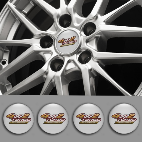 Toyota Center Wheel Caps Stickers Grey Base Copper Logo Turbo Model