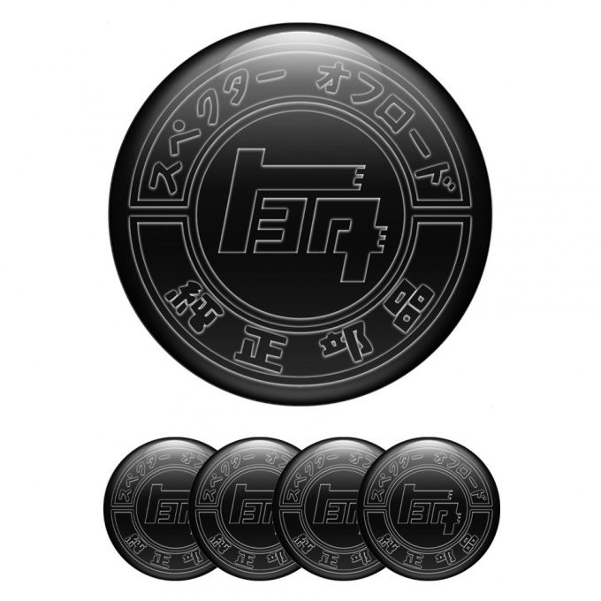 Toyota Center Caps Wheel Emblem Black Base Dark Off Road Logo Edition