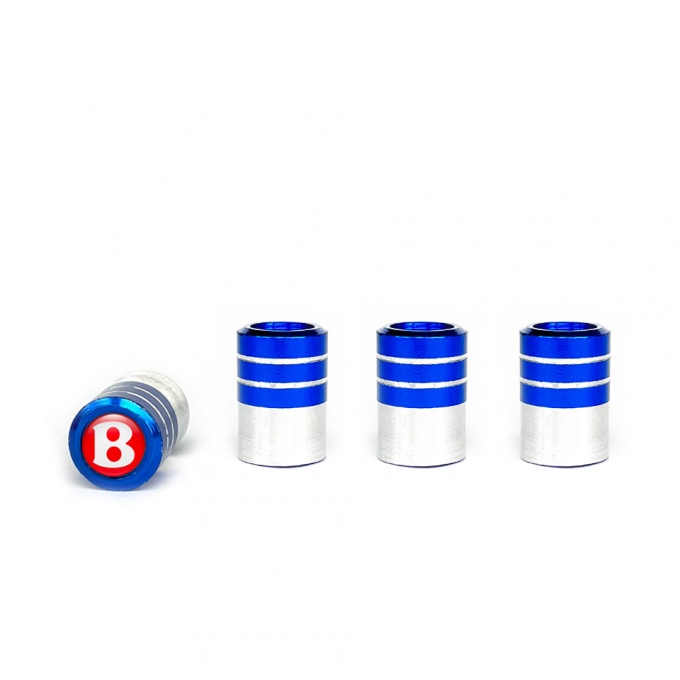 Bentley Valve Caps Blue 4 pcs Red Silicone Sticker with White Logo