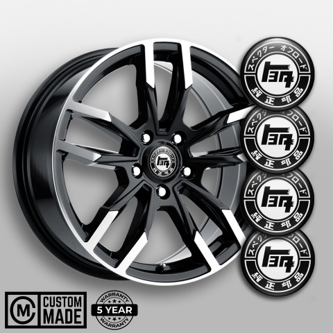 Toyota Wheel Stickers for Center Caps Black Base White Off Road Logo