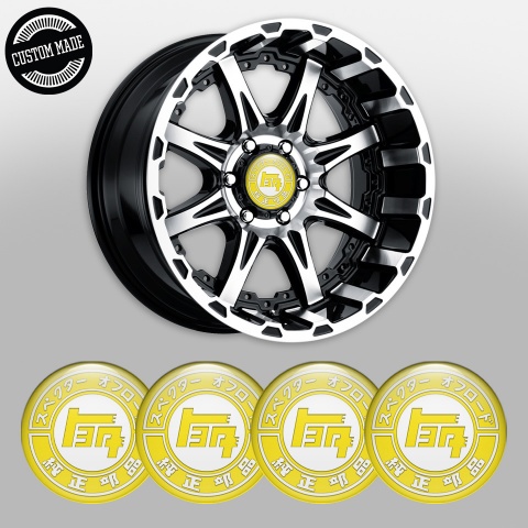 Toyota Wheel Emblem for Center Caps Yellow Base White Off Road Logo