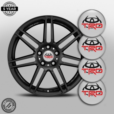 Toyota TRD Emblems for Center Wheel Caps Grey Base Red Evil Edition