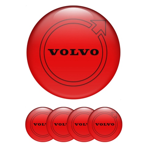 Volvo Wheel Emblem for Center Caps Red Fill Black Contour Logo Design