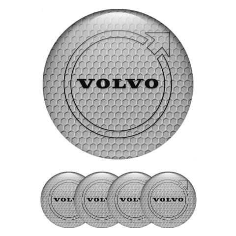 Volvo Emblem for Wheel Center Caps Honeycomb Black Contour Logo Edition