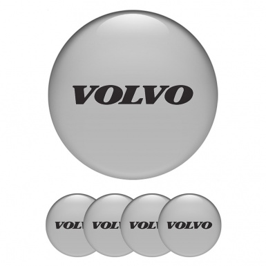 Volvo Center Caps Wheel Emblem Grey Base Clean Black Logo Design