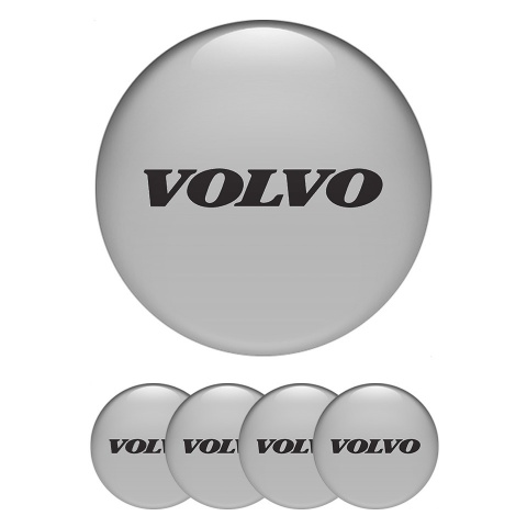 Volvo Center Caps Wheel Emblem Grey Base Clean Black Logo Design