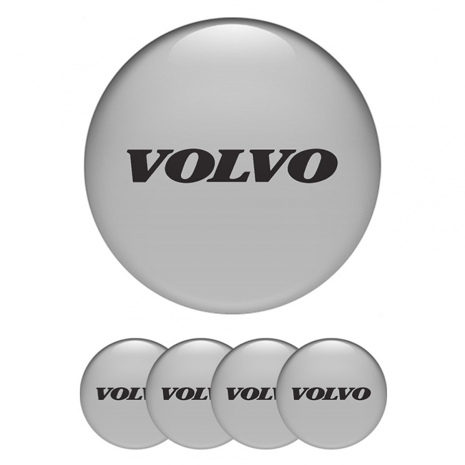 Volvo Center Caps Wheel Emblem Grey Base Clean Black Logo Design