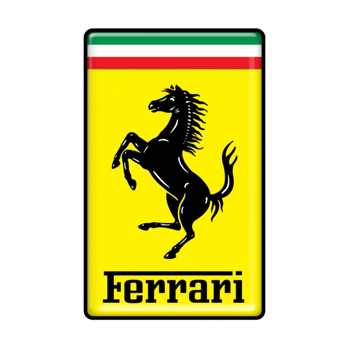 Ferrari Silicone Emblem Sticker Domed Classic