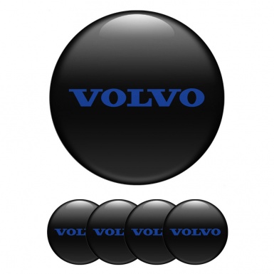 Volvo Wheel Emblem for Center Caps Black Base Clean Blue Logo Motif