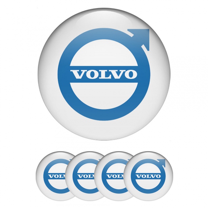 Volvo Emblem for Center Wheel Caps White Base Blue Solid Logo Design