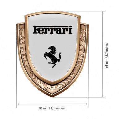 Ferrari Emblem Trunk Badge Gold Grey Fill Black Logo Edition