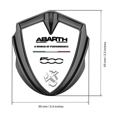 Fiat Abarth Emblem Trunk Badge Graphite White Fill Black Logo Design