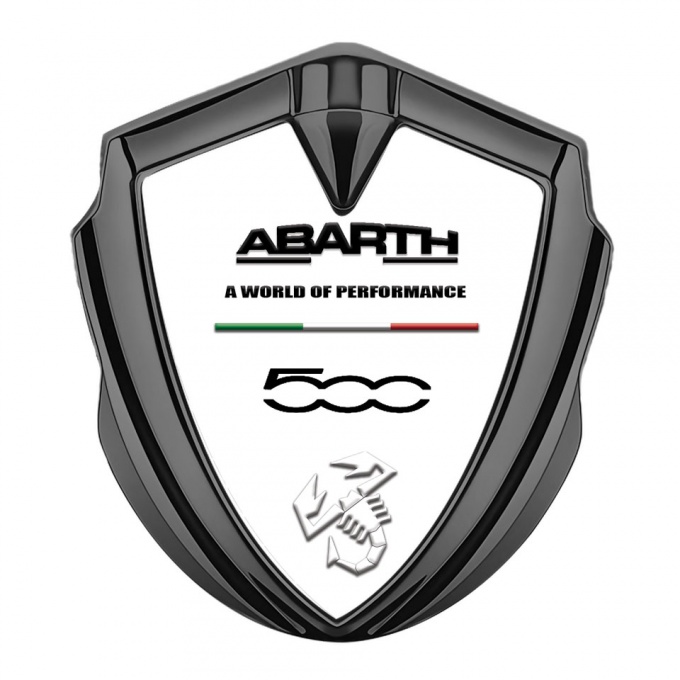 Fiat Abarth Emblem Trunk Badge Graphite White Fill Black Logo Design