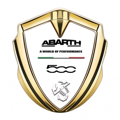 Fiat Abarth Emblem Trunk Badge Gold White Fill Black Logo Design