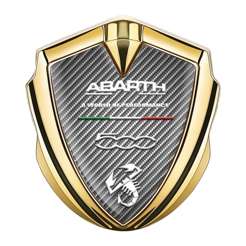 Fiat Abarth Emblem Badge Gold Light Carbon White Scorpion Design