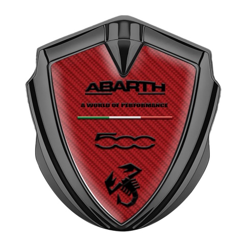 Fiat Abarth Badge Self Adhesive Graphite Red Carbon Black Scorpion Design