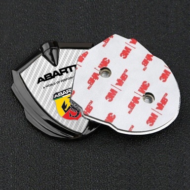 Fiat Abarth Emblem Fender Badge Graphite White Carbon Sport Logo Edition