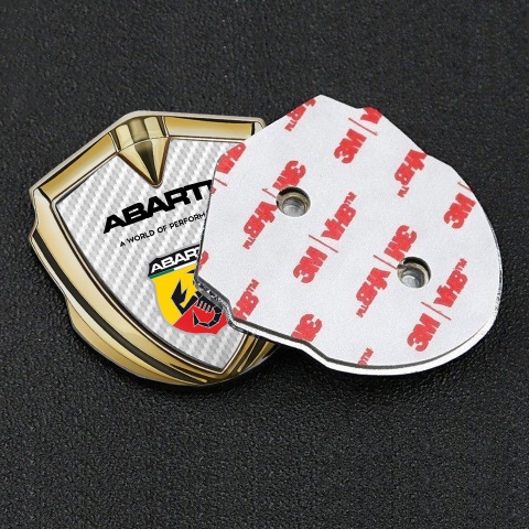 Fiat Abarth Emblem Fender Badge Gold White Carbon Sport Logo Edition