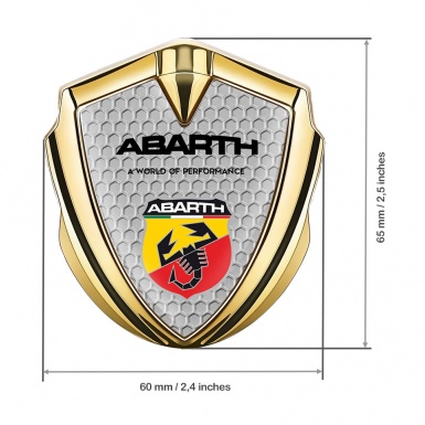 Fiat Abarth Metal Emblem Self Adhesive Gold Grey Hex Sport Logo Design