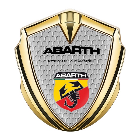 Fiat Abarth Metal Emblem Self Adhesive Gold Grey Hex Sport Logo Design