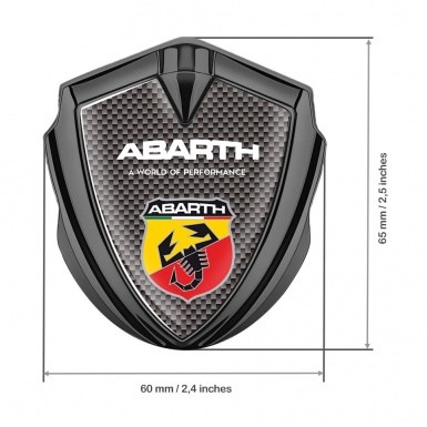Fiat Abarth Fender Emblem Badge Graphite Grey Carbon Sport Logo Motif