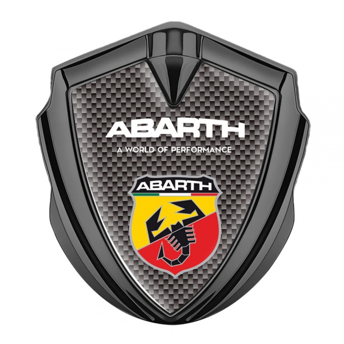 Fiat Abarth Fender Emblem Badge Graphite Grey Carbon Sport Logo Motif