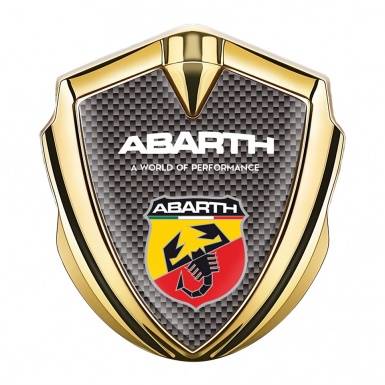 Fiat Abarth Fender Emblem Badge Gold Grey Carbon Sport Logo Motif