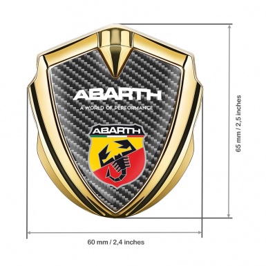 Fiat Abarth Emblem Self Adhesive Gold Dark Carbon Sport Logo Edition