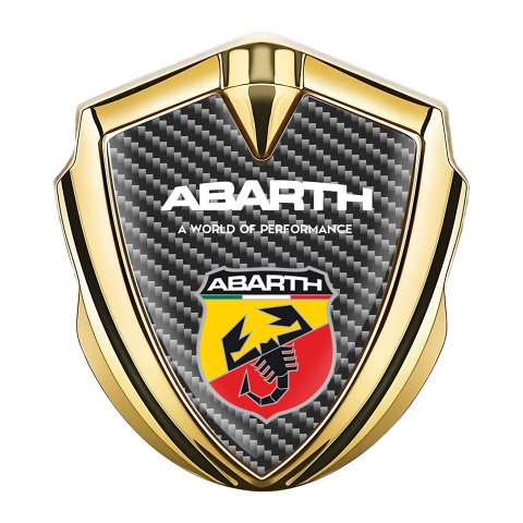Fiat Abarth Emblem Self Adhesive Gold Dark Carbon Sport Logo Edition
