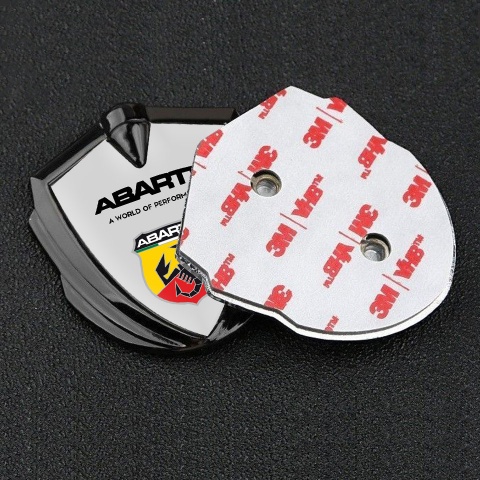 Fiat Abarth Emblem Badge Graphite Ash Grey Base Multicolor Scorpion Logo