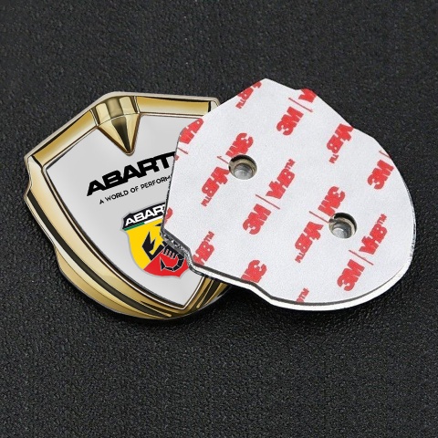 Fiat Abarth Emblem Badge Gold Ash Grey Base Multicolor Scorpion Logo