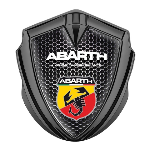 Fiat Abarth Domed Emblem Graphite Dark Grate Multicolor Scorpion Shield