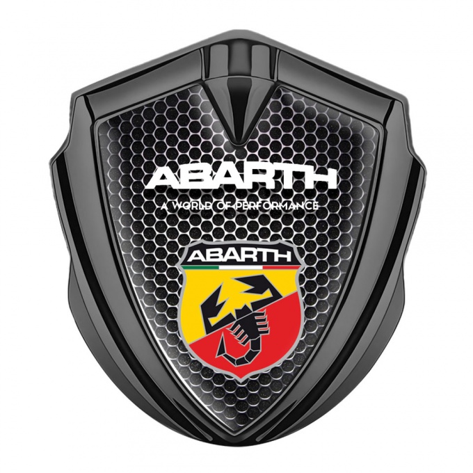 Fiat Abarth Domed Emblem Graphite Dark Grate Multicolor Scorpion Shield
