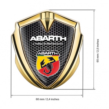 Fiat Abarth Domed Emblem Gold Dark Grate Multicolor Scorpion Shield