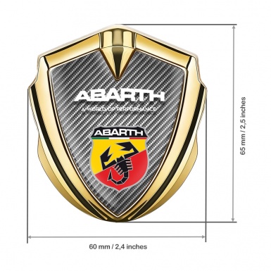 Fiat Abarth Emblem Ornament Gold Light Carbon Multicolor Sport Logo
