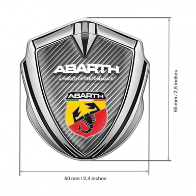 Fiat Abarth Emblem Ornament Silver Light Carbon Multicolor Sport Logo