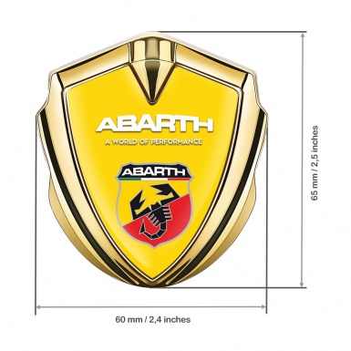 Fiat Abarth Emblem Ornament Gold Yellow Fill Multicolor Scorpion Shield