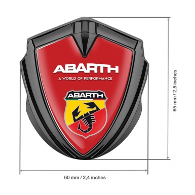 Fiat Abarth Emblem Car Badge Graphite Red Base Multicolor Scorpion Shield