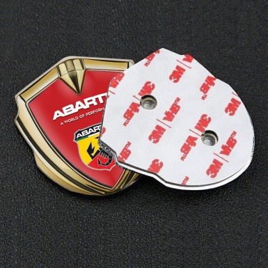 Fiat Abarth Emblem Car Badge Gold Red Base Multicolor Scorpion Shield