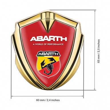 Fiat Abarth Emblem Car Badge Gold Red Base Multicolor Scorpion Shield