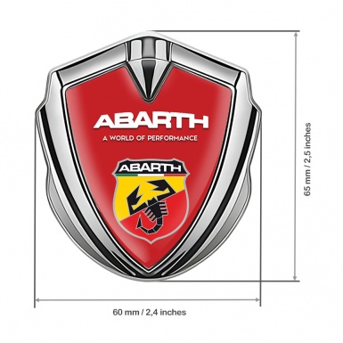 Fiat Abarth Emblem Car Badge Silver Red Base Multicolor Scorpion Shield
