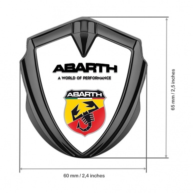 Fiat Abarth Bodyside Emblem Self Adhesive Graphite White Multicolor Scorpion