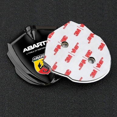 Fiat Abarth Metal Domed Emblem Graphite Black Multicolor Scorpion Logo
