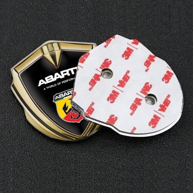 Fiat Abarth Metal Domed Emblem Gold Black Multicolor Scorpion Logo