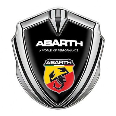 Fiat Abarth Metal Domed Emblem Silver Black Multicolor Scorpion Logo