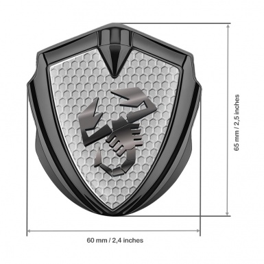 Fiat Abarth Badge Self Adhesive Graphite Grey Hex Metallic Scorpion Logo